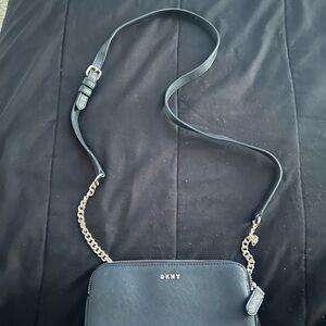 DKNY Navy Crossbody Bag with Gold Chain